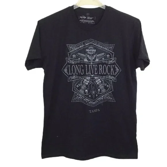 Hard Rock Cafe L Black Tshirt Long Live Rock Tampa Florida Short Sleeve Graphic - Picture 2 of 6